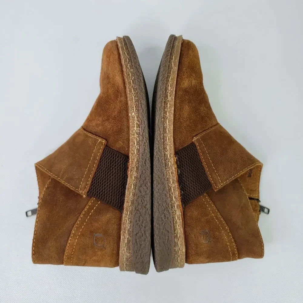 Born Tora Ankle Boots Leather Suede Booties Women’s Size 7.5 Inside Zip Slip On - Picture 4 of 9